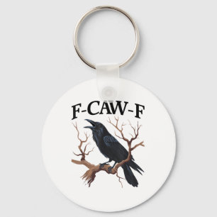 Schwarzer Schnitt, F-caw-f Funny Black Bird Schlüsselanhänger