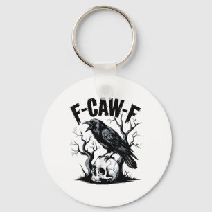 Schwarzer Schnitt, F-caw-f Funny Black Bird Schlüsselanhänger