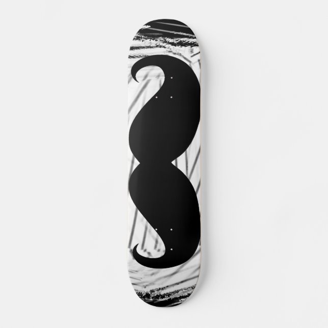 Schwarzer Schnurrbart Skateboard (Vorderseite)