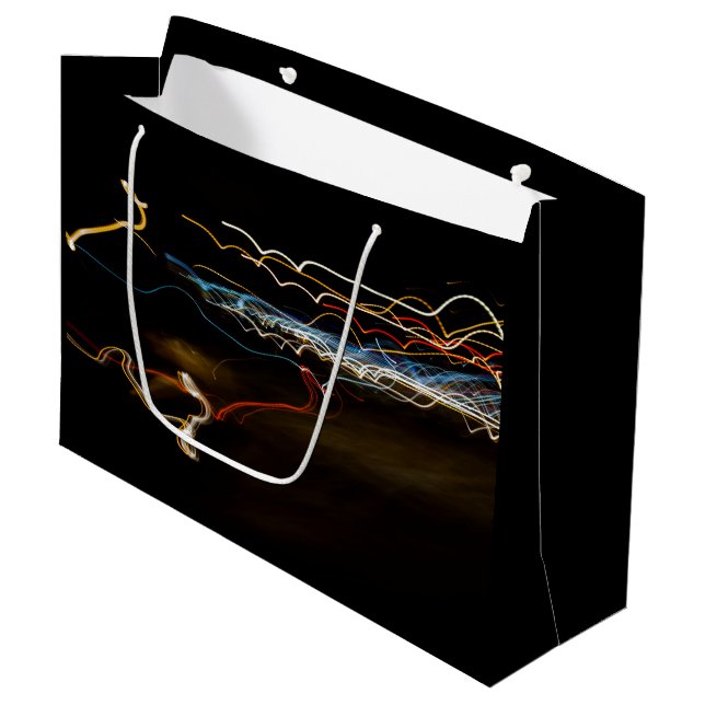 Schwarzer Schütze Große Geschenktüte (Vorderseite Schrägansicht)
