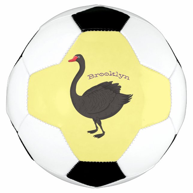 Schwarzer Schwan-Cartoon-Abbildung Fußball (Vorderseite)