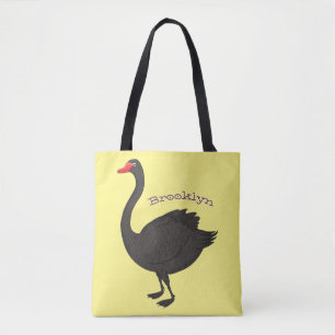 Schwarzer Schwan-Cartoon-Abbildung Tasche