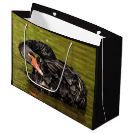 Schwarzer Schwan im Teich Große Geschenktüte