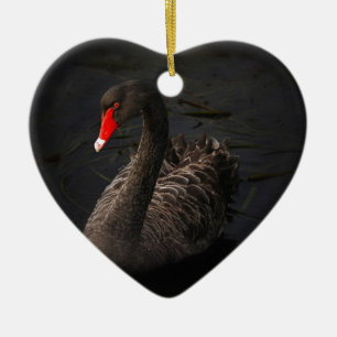 Schwarzer Schwan Keramik Ornament