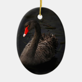 Schwarzer Schwan Keramik Ornament