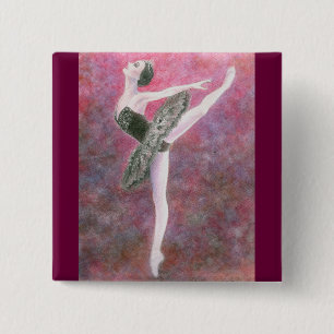 Schwarzer Schwan-Knopf Button