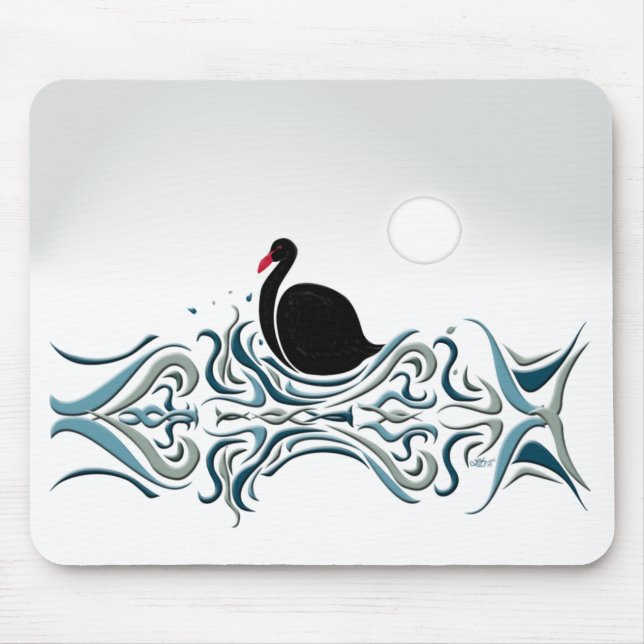 Schwarzer Schwan Mousepad (Vorne)