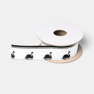 Schwarzer Schwan-und Schwarz-Streifen-Band Satinband