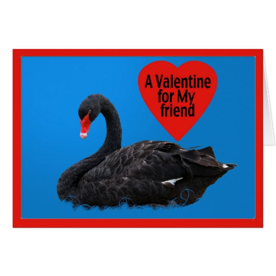 Schwarzer Schwan-Valentinsgruß-Karte für Freund Karte