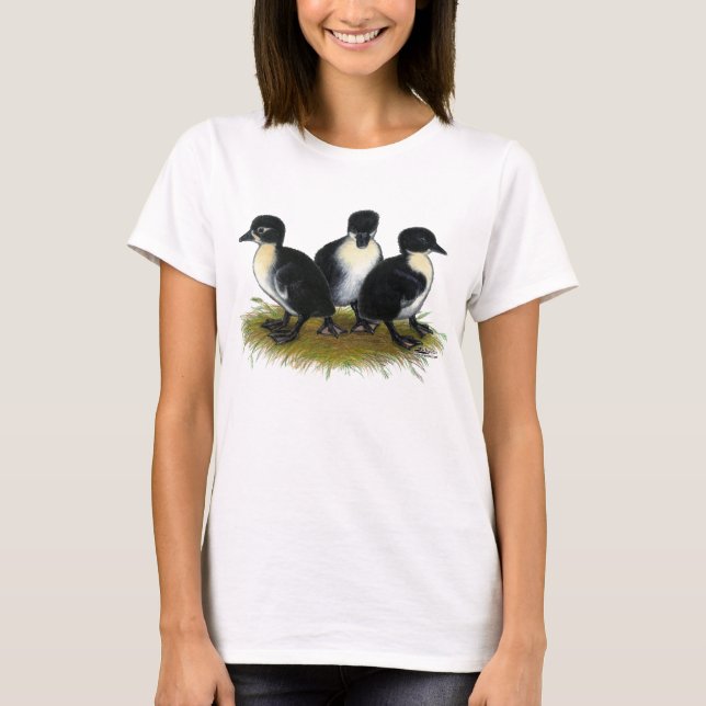 Schwarzer Schwedischer Ducklings T-Shirt (Vorderseite)
