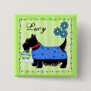 Schwarzer Scottie-Terrier-Hundepersonalisiertes Button