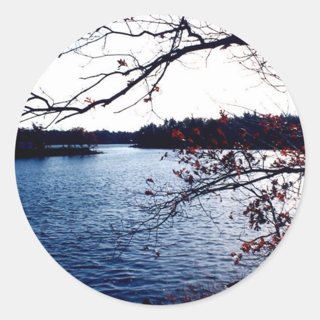 Schwarzer See ,NY Runder Aufkleber (Vorderseite)
