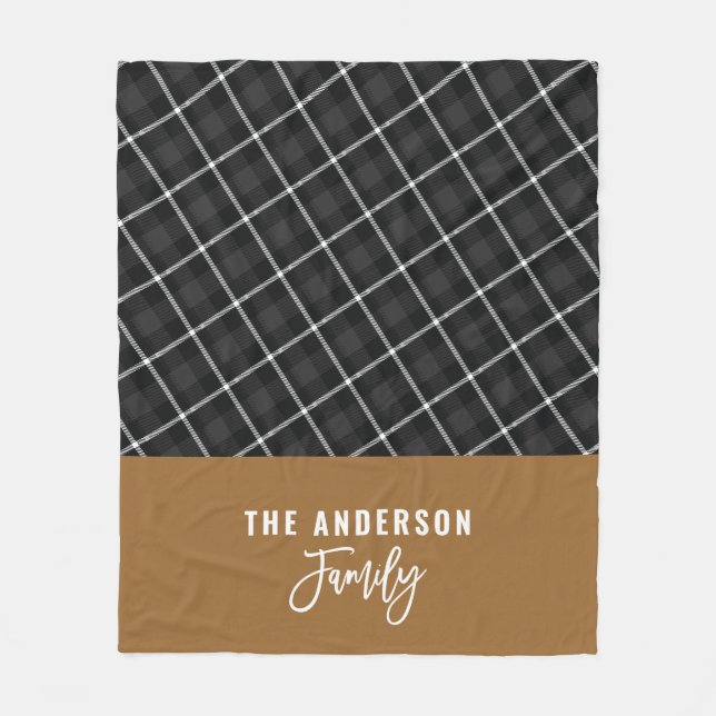 Schwarzer Senf moderner minimaler rustikaler Herbs Fleecedecke (Vorderseite)