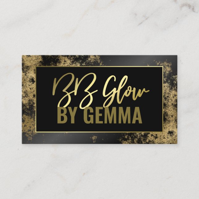 Schwarzer Shine-Goldfolie BB Glow Treatment Visitenkarte (Vorderseite)