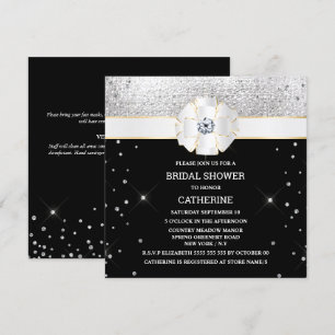 Schwarzer Silberschimmer-Bug-Gold-Funkel-Glitzer Einladung