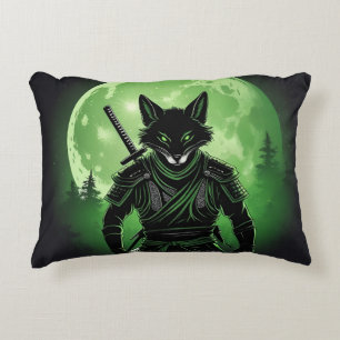 Schwarzer Silhouette Fox Dekokissen