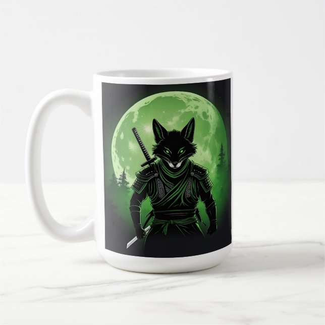 Schwarzer Silhouette Fox Kaffeetasse (Links)
