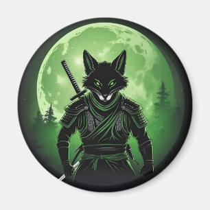 Schwarzer Silhouette Fox Magnet