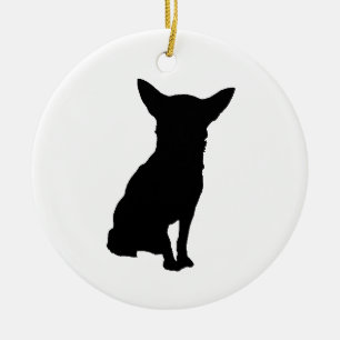 SCHWARZER SILHOUETTECHIHUAHUA KERAMIKORNAMENT