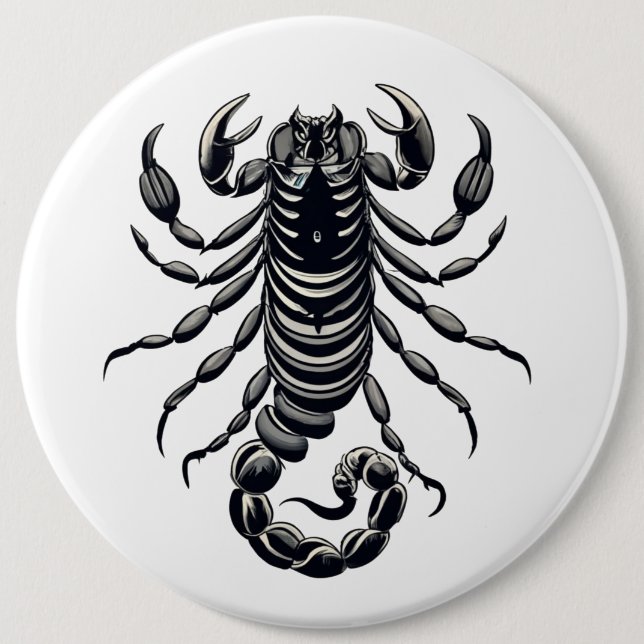 Schwarzer Skorpion Button (Vorderseite)