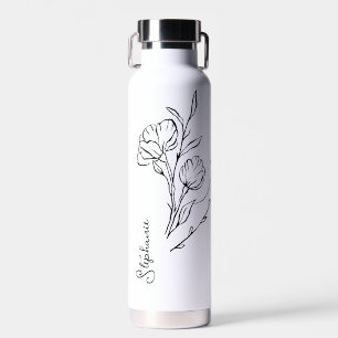Schwarzer Skriptname Stilvoll Personalisiert Trinkflasche
