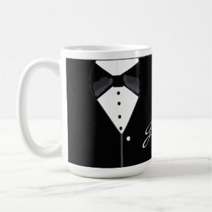 Schwarzer Smoking Bräutigam Kaffeetasse