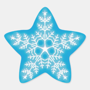 Schwarzer Snowflake Stern-Aufkleber