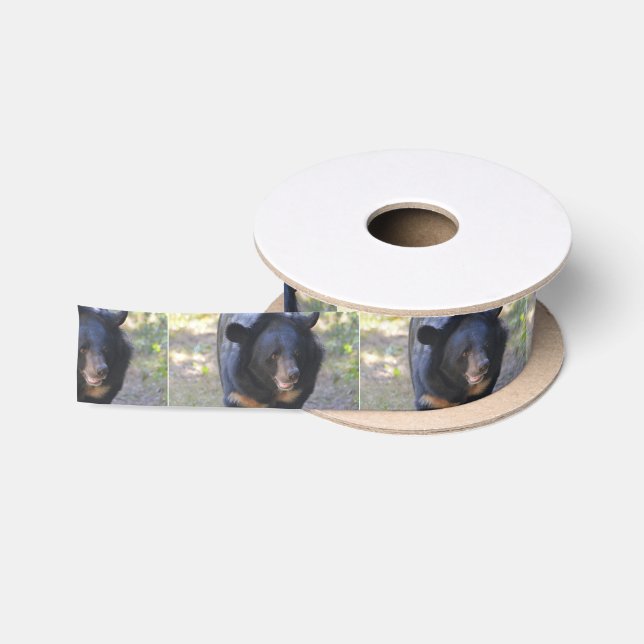 Schwarzer Spectacled Bär Satinband (Spule)