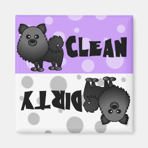 Schwarzer Spitz Saubere Spülmaschine Magnet