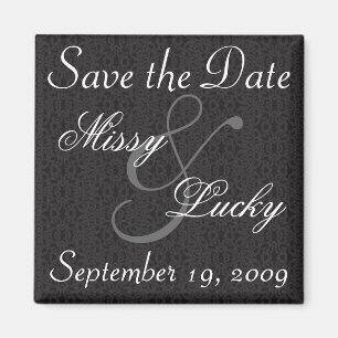Schwarzer Spitze-Save the Date Magnet