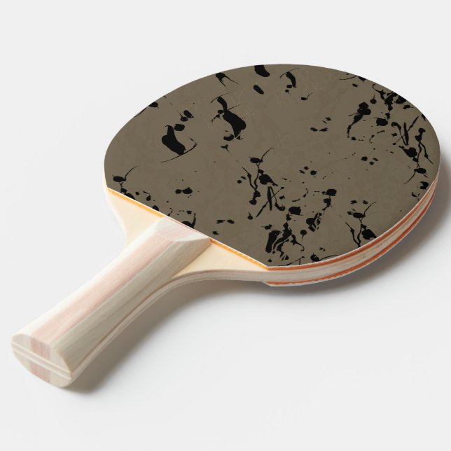Schwarzer Splash und Tropfen Tischtennis Schläger (Rückseitenansicht)