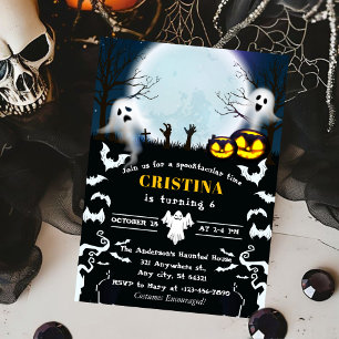 Schwarzer Spooky Halloween Geburtstag Einladung