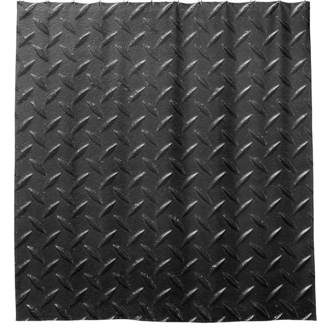 Schwarzer Stahl, metallische Struktur. Duschvorhang (Vorderseite)