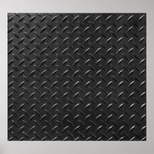 Schwarzer Stahl, metallische Struktur. Poster