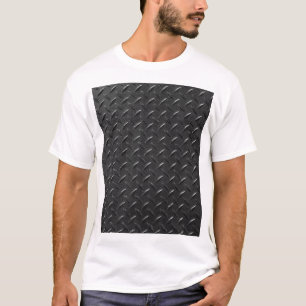 Schwarzer Stahl, metallische Struktur. T-Shirt