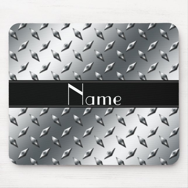 Schwarzer Stahlstreifen der Namediamant-Platte Mousepad (Vorne)
