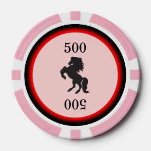 Schwarzer Stallion auf rosa Pokerchips