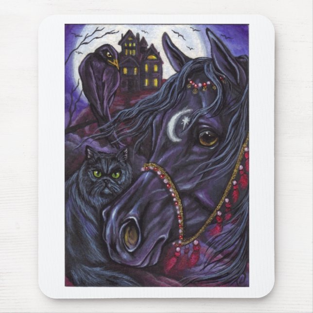 SCHWARZER STALLION persische Katze Mousepad (Vorne)