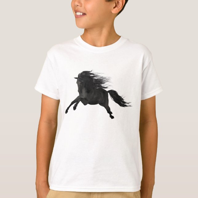 Schwarzer Stallion T-Shirt (Vorderseite)