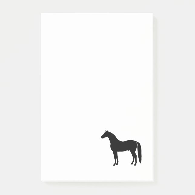 Schwarzer Stallions-elegantes Post-it Klebezettel (Vorderseite)
