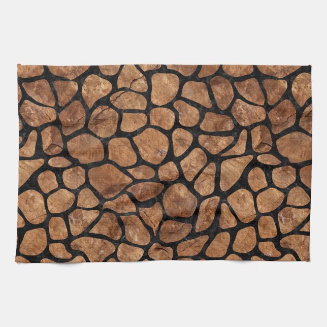 SCHWARZER STEIN DES MARMOR-SKIN1 U. BROWNS GESCHIRRTUCH (Horizontal)