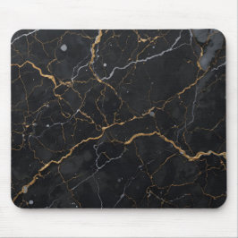 Schwarzer Stein mit goldenen und silbernen Venen Mousepad