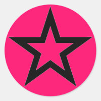 Schwarzer Stern auf Rosa - Aufkleber