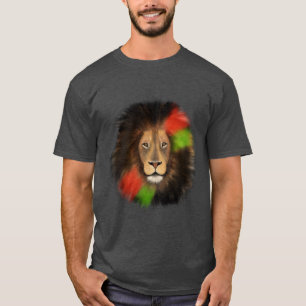 Schwarzer Stolz Löwe Rot Grün Einheit Dschungel Ka T-Shirt