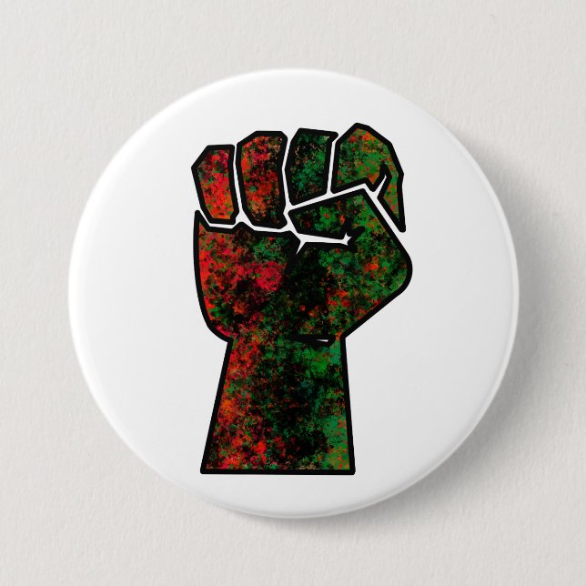 Schwarzer Stolz Rot-Grün-Pfanne afrikanische Flagg Button (Vorderseite)