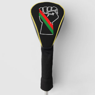 Schwarzer Stolz Rot-Grün-Pfanne afrikanische Flagg Golf Headcover