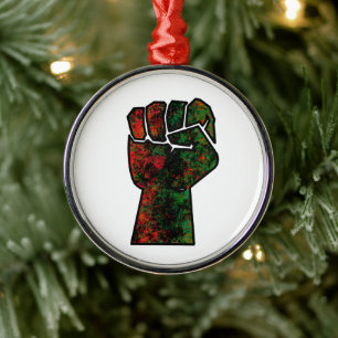 Schwarzer Stolz Rot-Grün-Pfanne afrikanische Flagg Ornament Aus Metall