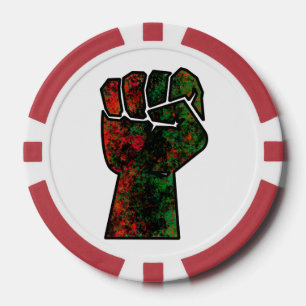 Schwarzer Stolz Rot-Grün-Pfanne afrikanische Flagg Pokerchips