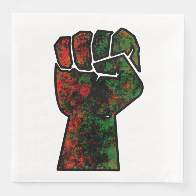 Schwarzer Stolz Rot-Grün-Pfanne afrikanische Flagg Serviette (Vorderseite)