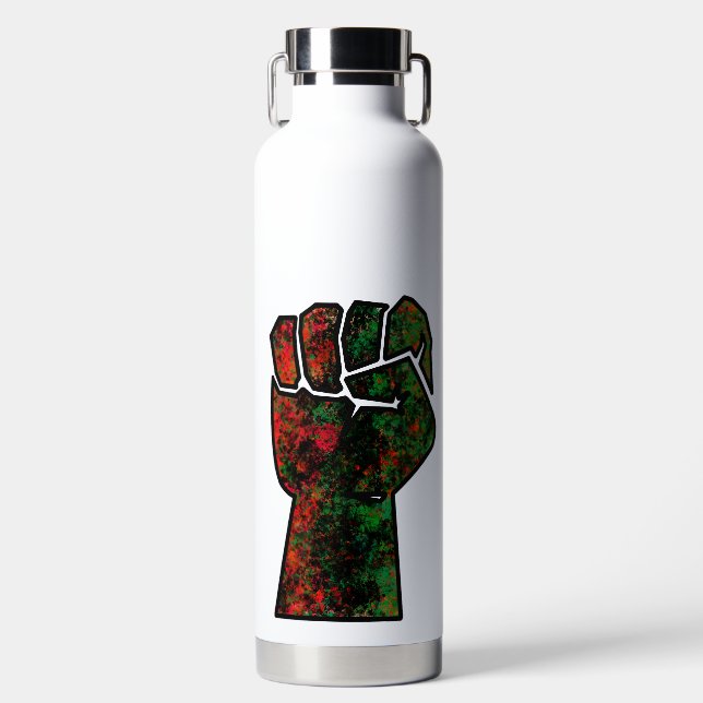 Schwarzer Stolz Rot-Grün-Pfanne afrikanische Flagg Trinkflasche (Vorderseite)